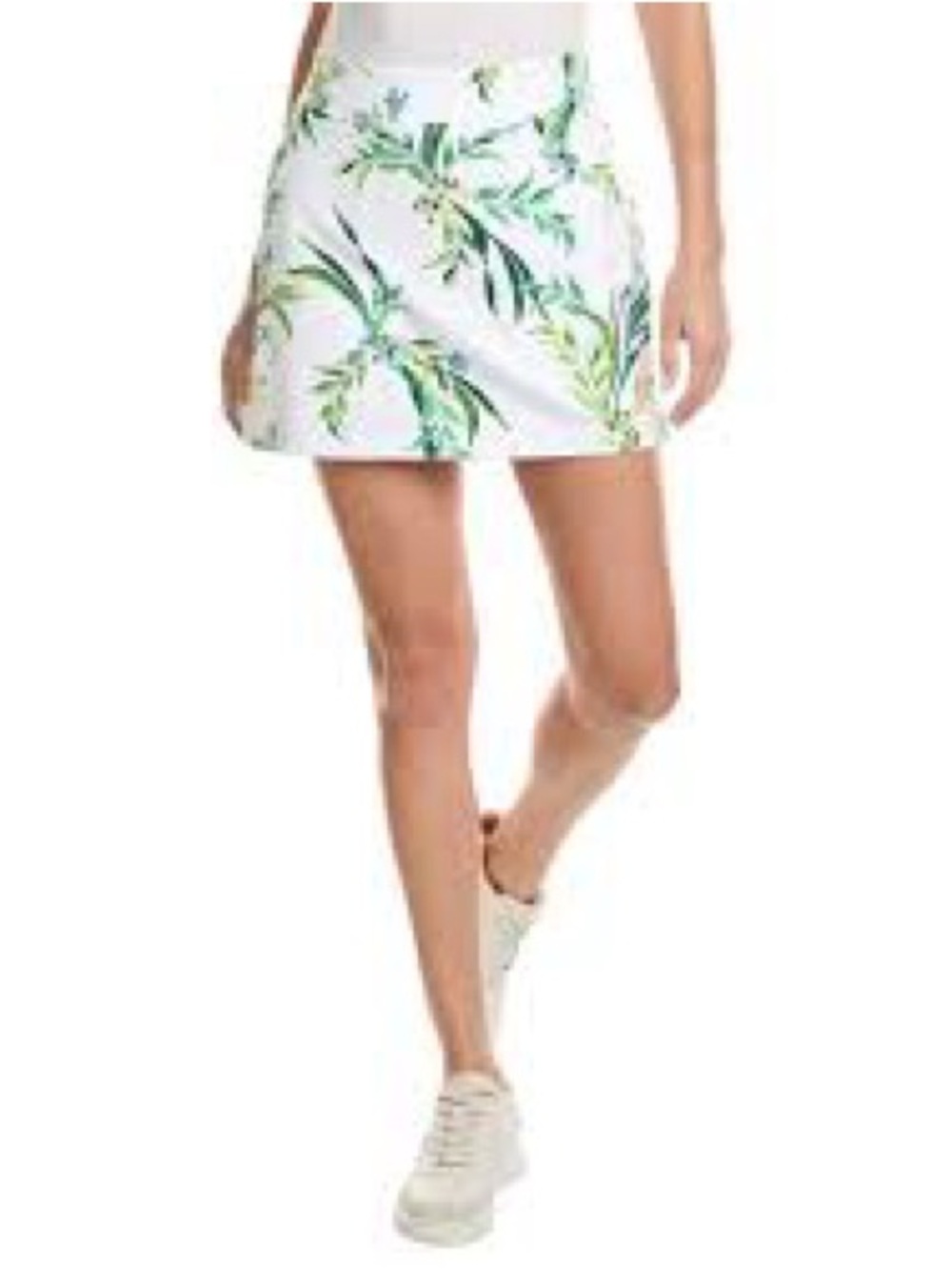Tommy Bahama White Mini Skort with Green Botanical Print